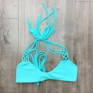 Siempre Golden Blue El Delfin Bikini Top Size Medium